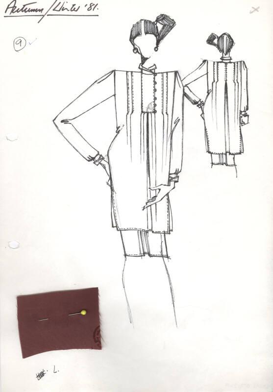 Drawing of Top and Skirt for Autumn/Winter 1981 Collection