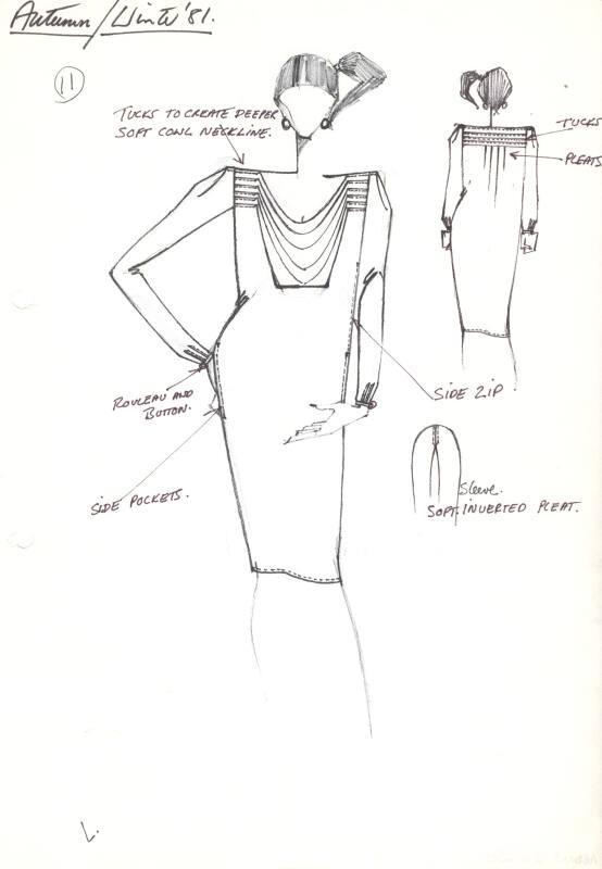 Drawing of Dress for Autumn/Winter 1981 Collection