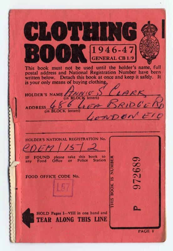 Clothing Ration Book