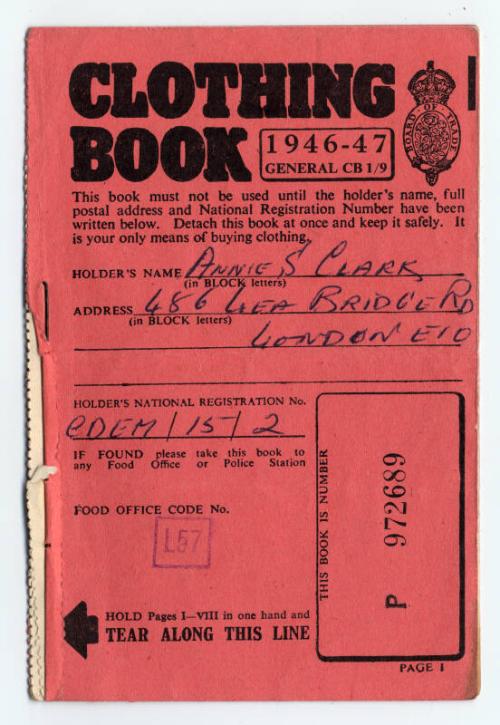 Clothing Ration Book