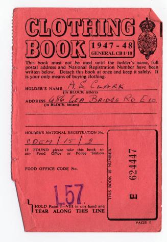 Clothing Ration Book