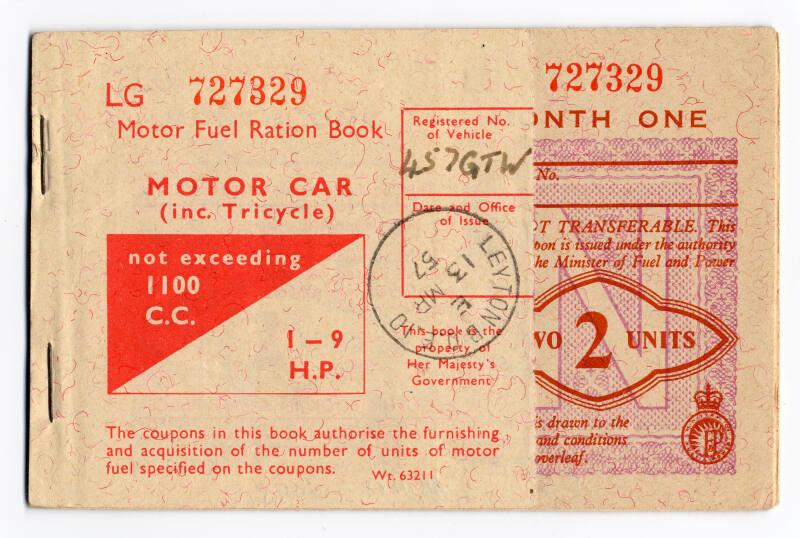 Motor Fuel Ration Book