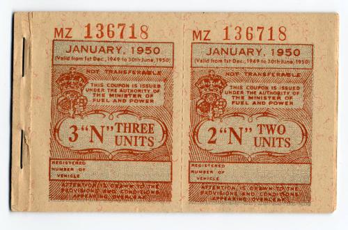 Motor Fuel Ration Book