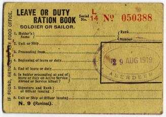 Soldier's/Sailor's Ration Book