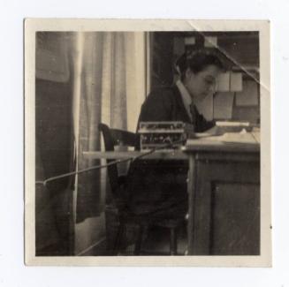 World War 1 photograph showing WVR member at desk
