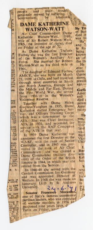 Newspaper Obituary