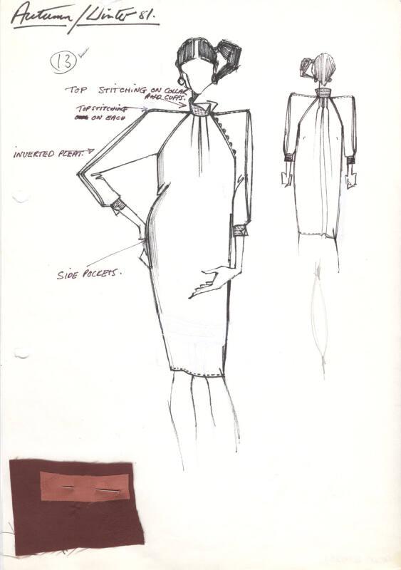 Drawing of Dress for Autumn/Winter 1981 Collection