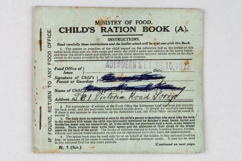 Child's Ration Book