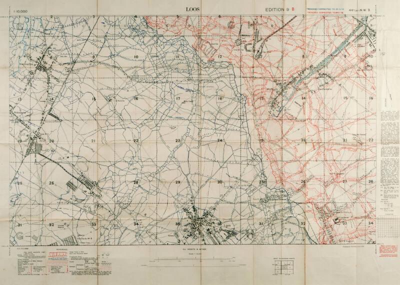 World War One Trench Map Near Wingles – Works – eMuseum