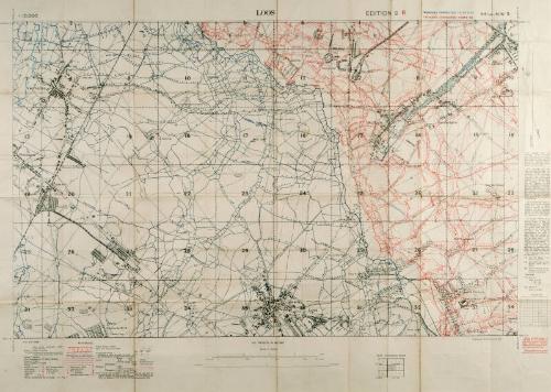 World War One Trench Map Near Wingles