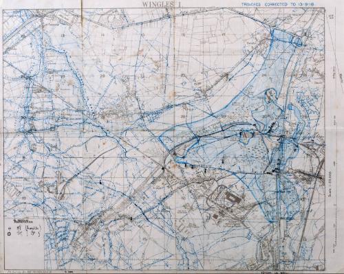 World War One Trench Map Douvrin and Area