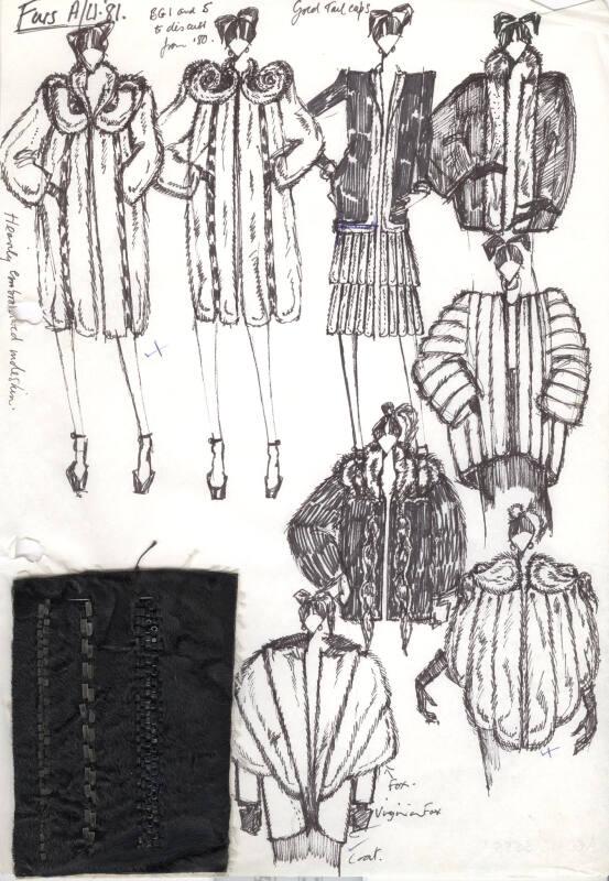 Multidrawing of Eight Fur Coats