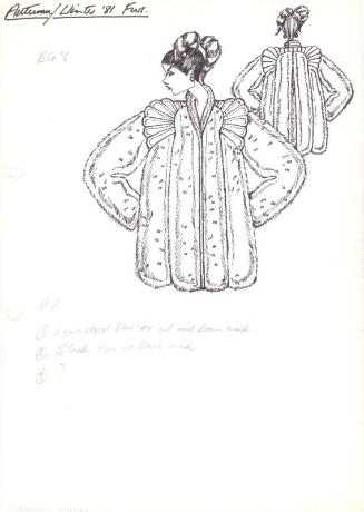 Drawing of Fur Coat for Autumn/Winter 1981 Collection