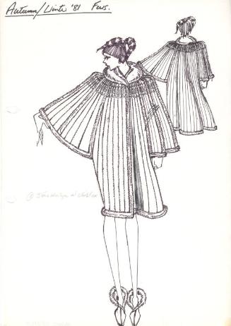 Drawing of Fur Coat for Autumn/Winter 1981 Collection