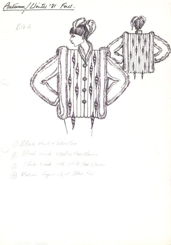 Drawing of Fur Coat for Autumn/Winter 1981 Collection