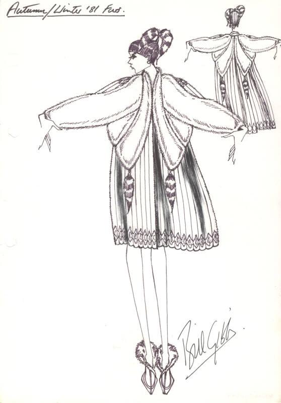 Drawing of Jacket for Autumn/Winter 1981 Fur Collection