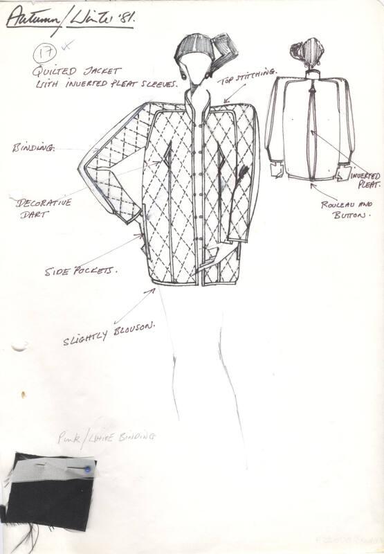 Drawing of Jacket for Autumn/Winter 1981 Collection