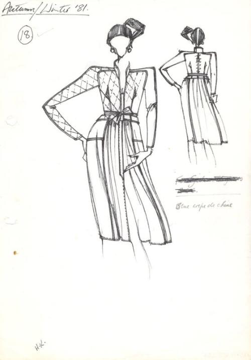 Drawing of Jacket and Skirt for Autumn/Winter 1981 Collection