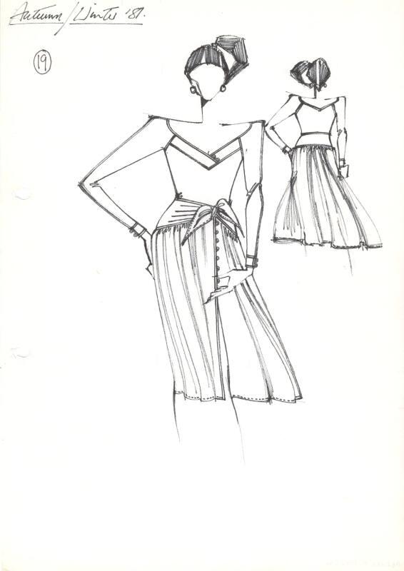 Drawing of Top and Skirt for Autumn/Winter 1981 Collection