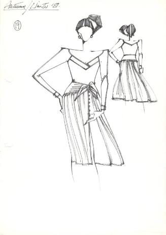 Drawing of Top and Skirt for Autumn/Winter 1981 Collection