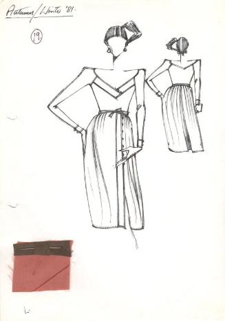 Drawing of Top and Skirt for Autumn/Winter 1981 Collection