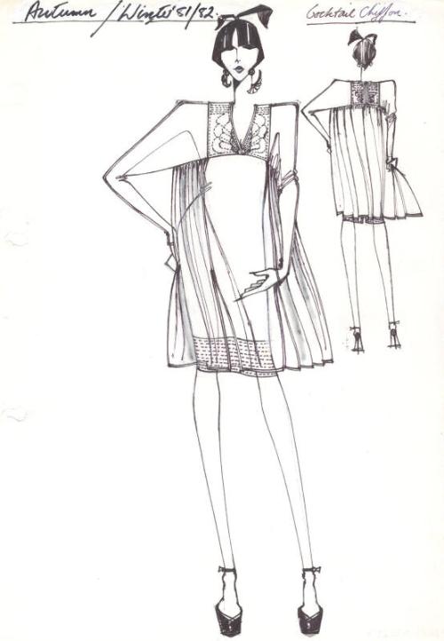 Drawing of Dress for Autumn/Winter 1981 Collection