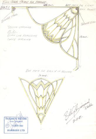 Drawing of Motif Detail for 1981 Harrods Collection