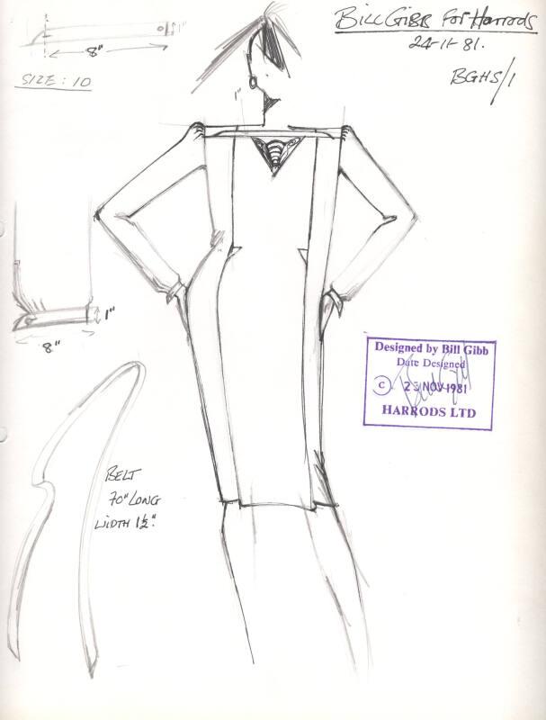 Drawing of Dress for Harrods