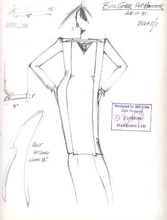 Drawing of Dress for Harrods