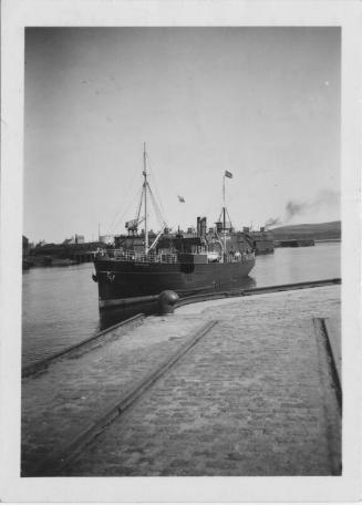 Black and white photograph showing Earl of Zetland returning from North Isles via Lerwick, June 1939