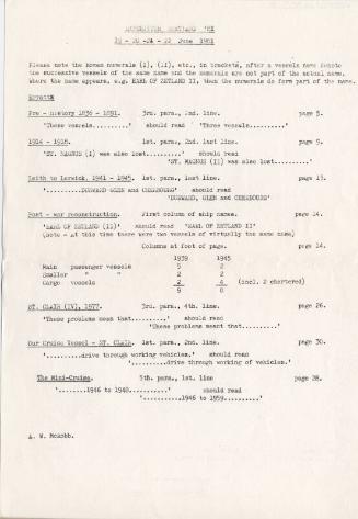 Expedition Shetland 19 - 21st June 1981 proof corrections sheet 