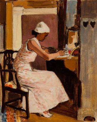 Woman Writing at a Secretaire by James McBey 