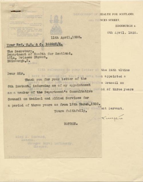 Matron Marget Husband Appointed to Consultative Council on Medical and Allied Services