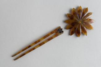 Faux Tortoiseshell Ornamental Hair Pin with Hinged Decoration