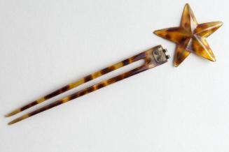 Faux Tortoiseshell Ornamental Hair Pin with Hinged Decoration