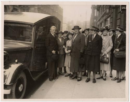 Matron Marget Husband Presents Food Van to Sir Steven Bilsland for Civil Defence