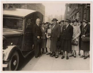 Matron Marget Husband Presents Food Van to Sir Steven Bilsland for Civil Defence