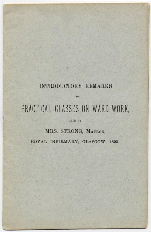 Intoductory Remarks To Practical Classes on Ward Work