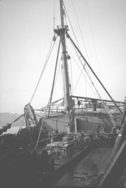 film negative showing an unidentified trawler at Aberdeen Harbour