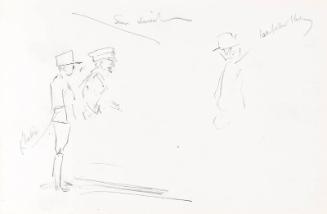 Study of Figures (recto), Tunnel (verso) (Sketchbook - War)