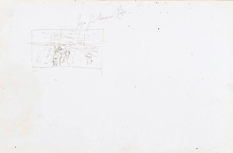 recto: small Landscape, verso: left hand side of Landscape view (Sketchbook - War)