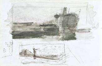 Ship, Landscape and Figure Study (Sketchbook - War)