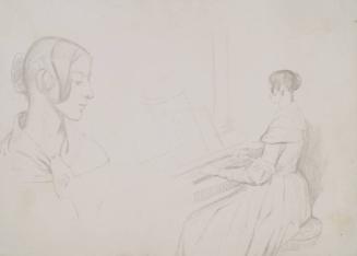 Woman Playing a Keyboard Instrument