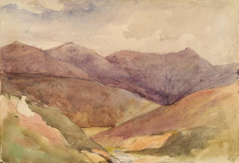 Landscape with Figure Sitting on Hillside