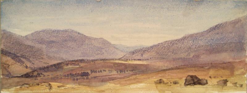 Landscape with Purple Hills in the Distance