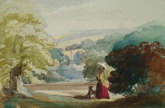 A Bridge - Woman with Parasol in the Foreground