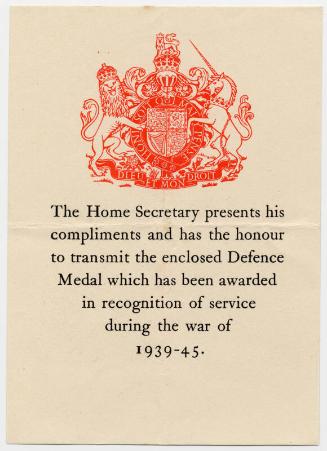 Presentation of Territorial Army Nursing Service Medal to Marget Husband and Others