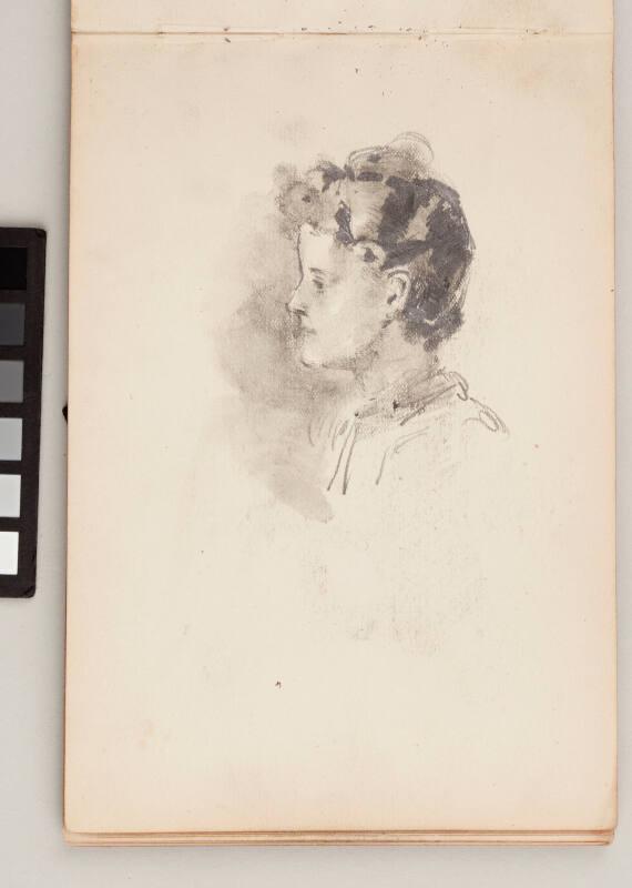 recto: Woman in Profile, verso:  Broughty Ferry - Leaf from Artist's Sketchbook