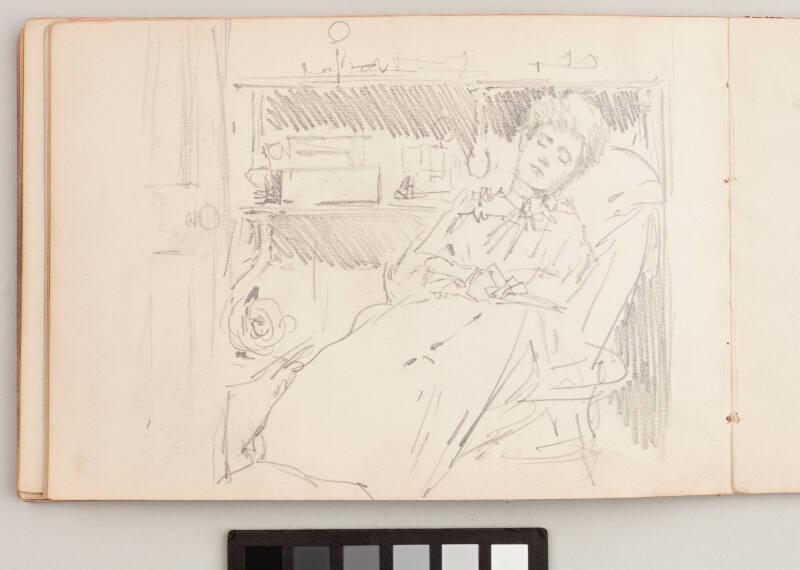 verso:  Woman Sleeping in an Interior - Leaf from Artist's Sketchbook