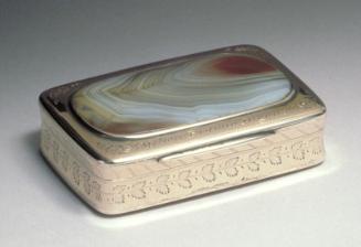 Presentation Gold Snuff Box with Agate Cover by James Erskine
